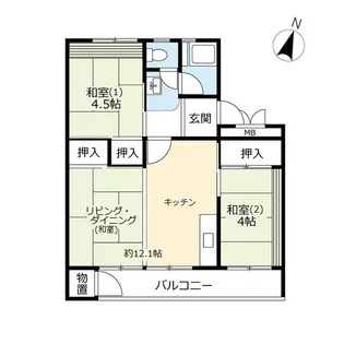 URこま川【3階】の間取り