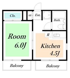 レジデンスケンビ【4階】の間取り