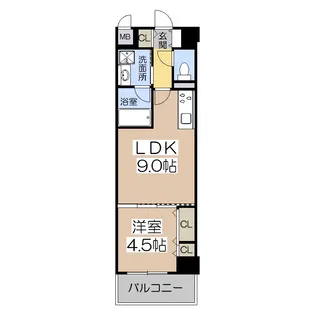 ロコハウス阿倍野【4階】の間取り