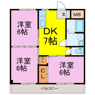 アサヒハイツ【1階】の間取り