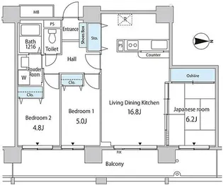 セルリアンホームズ勝どき【19階】の間取り