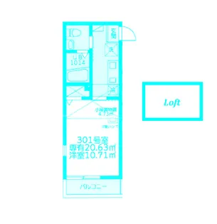 モンステラ渡田【1階】の間取り