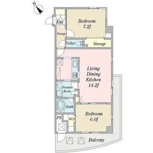 アリア・ソワン・プレミアム伯楽【2階】の間取り