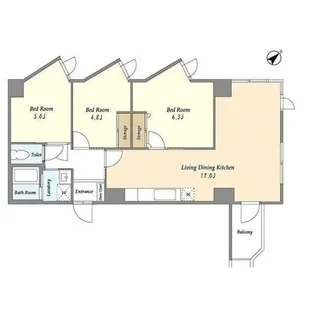 ザ・クレスト【7階】の間取り