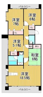 レジオン堀江1101号室【11階】の間取り