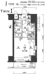 ヴェルト笹塚ツインI【6階】の間取り