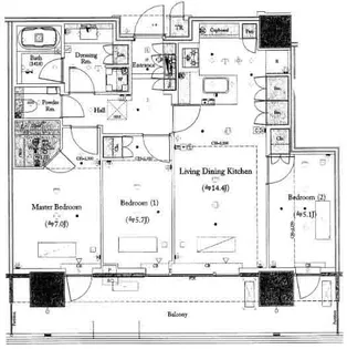 パークコート浜離宮ザタワー【30階】の間取り