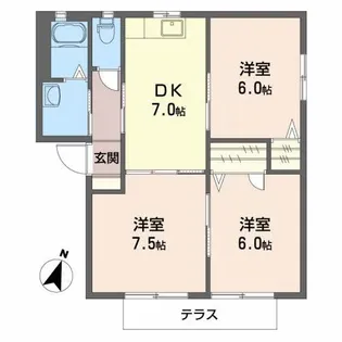 シャーメゾン朝海 A棟【1階】の間取り
