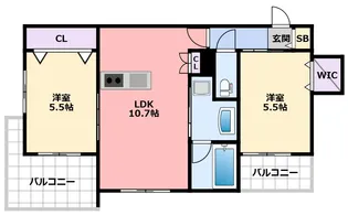西宮市甲子園浦風町ヘーベル【1階】の間取り
