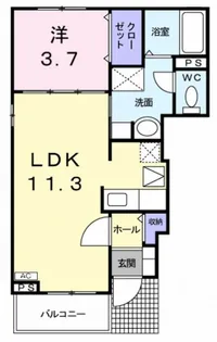 メロディ【1階】の間取り