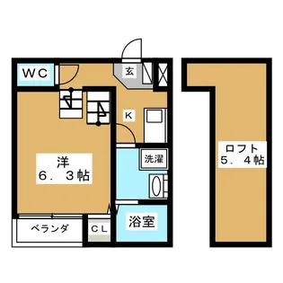 プティ ヴェナール【1階】の間取り