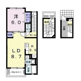 ボヌール【3階】の間取り