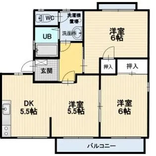 フレグランス三石B棟【2階】の間取り