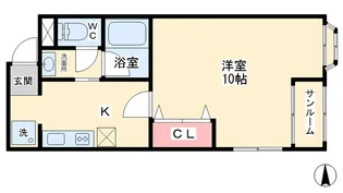 サンローラン藤ヶ丘【1階】の間取り