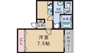 セビーヌ難波南【4階】の間取り
