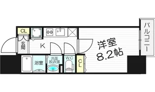 レジュールアッシュ梅田LUXE【7階】の間取り