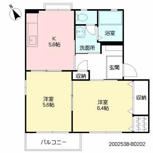 スカイコートタウン B棟【2階】の間取り