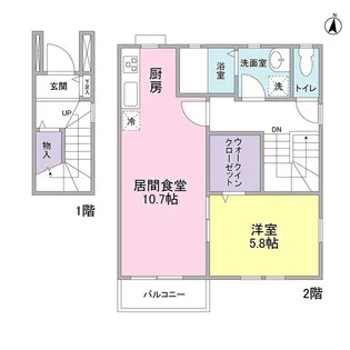 K’Sフラット【2階】の間取り