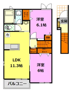 ベルフルールC【2階】の間取り