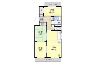 豊岡グリーンハイツ【3階】の間取り