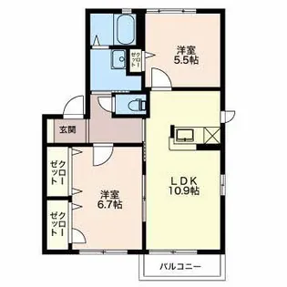 チェスナット ヒル【2階】の間取り