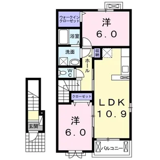 マロン・ドエルA【2階】の間取り