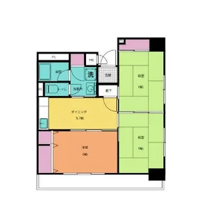 ネオハイツ木町通【5階】の間取り