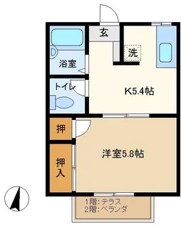 ガーデンヒルズせんげん台【1階】の間取り