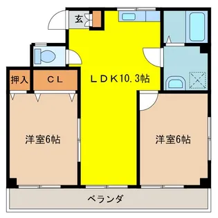 ラ・スリーゼII【2階】の間取り