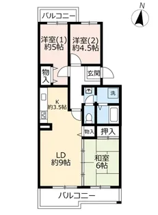 URすずかけ台ハイツ第2【3階】の間取り