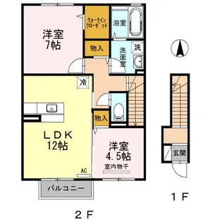 セジュール 宗方【2階】の間取り