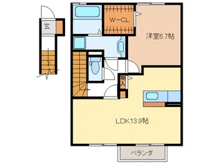 グレイスアベニュー一身田【2階】の間取り