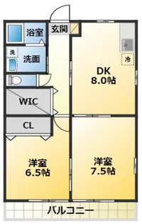レトア亀山B【1階】の間取り