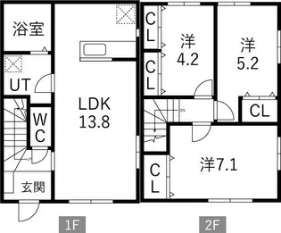 KSK水沢 E棟の間取り