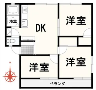 高松市のオススメの賃貸物件【1階】の間取り