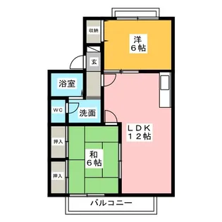 セジュール若宮 B棟【2階】の間取り