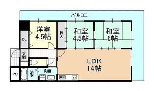 グランシャリオ法善寺【5階】の間取り