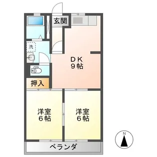 レジデンスモリタ B【2階】の間取り