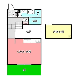 岐阜県羽島郡笠松町門間【アパート】の間取り