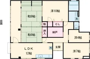 ガーデンヒル鳴滝【1階】の間取り