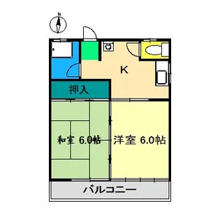中村マンション 北棟【3階】の間取り