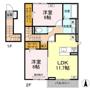 ホワイエ国富【2階】の間取り
