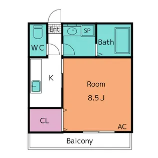 ルートワン矢作【1階】の間取り