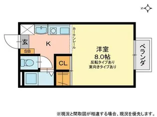 黒住コーポD棟【2階】の間取り