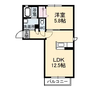 シャーメゾンデュオ B棟【1階】の間取り