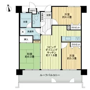 ライオンズマンション具志【5階】の間取り