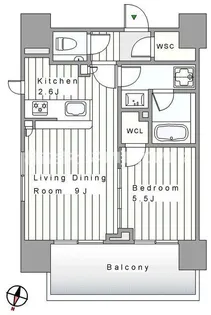 クラッシィスイート赤坂【7階】の間取り