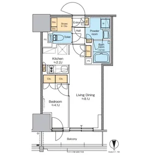 プラウドフラット四谷三丁目【7階】の間取り