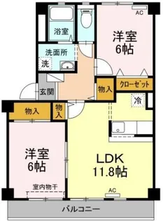 フォブール佐古 A棟【3階】の間取り