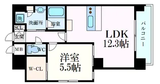 トラストコート中筋【5階】の間取り